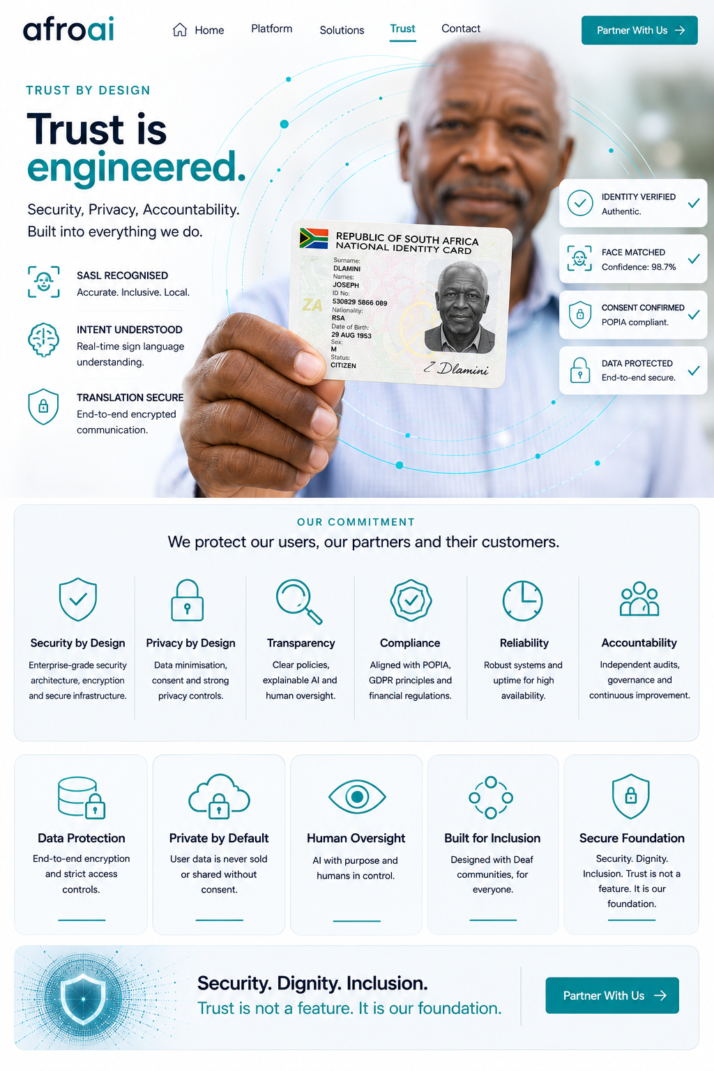AfroAI — Trust approved visual layout